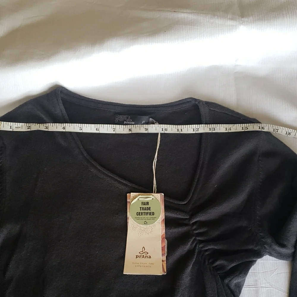 Prana 100% Organic Cotton Charcoal Knit Top,zise Xl. - Picture 5 of 10